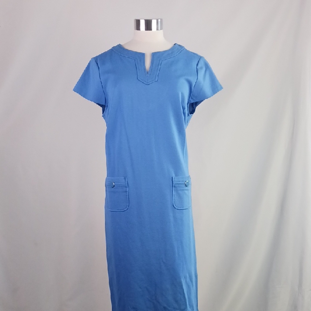 Talbots NWT W Cap Sleeves Gold Buttons Dress.